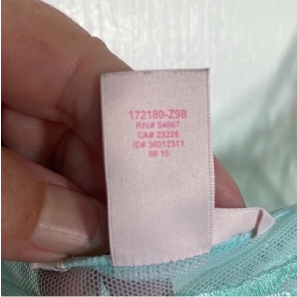Victoria’s Secret Sheer Mini Dress Green Mint Slip Embroidery Eyelets Holiday S - Picture 5 of 17
